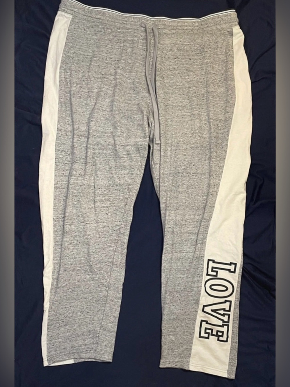 Just Be... Heather Gray Love Side Stripe Lounge Pants Joggers (Size 3X)